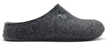 thies Pantoffel PET Slipper (weicher Filz) anthrazitgrau Hausschuhe Damen